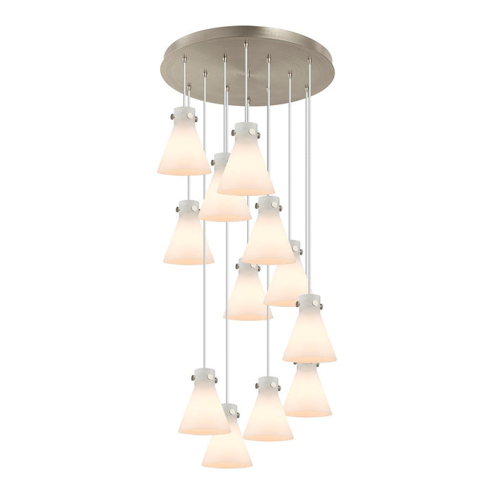 Innovations Newton-C 12Lt 8" CM Pendant, 24" Cpy, SN/W - 126-410-1PS-SN-G411-8WH