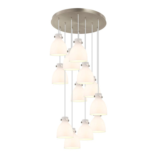 Innovations Newton-B 12Lt 8" CM Pendant, 24" Cpy, SN/W - 126-410-1PS-SN-G412-8WH