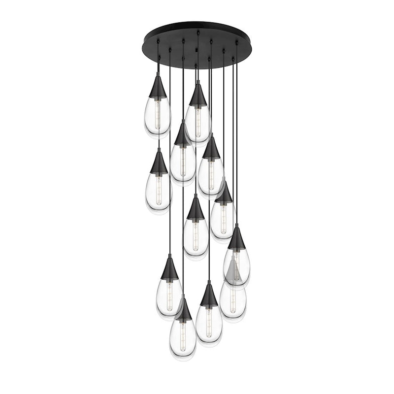 Innovations Malone 12Lt 6" CM Pendant, 24" Cpy, BK/CL - 126-450-1P-BK-G450-6CL