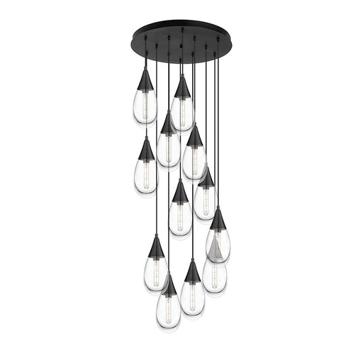 Innovations Malone 12Lt 6" CM Pendant, 24" Cpy, BK/CL - 126-450-1P-BK-G450-6CL