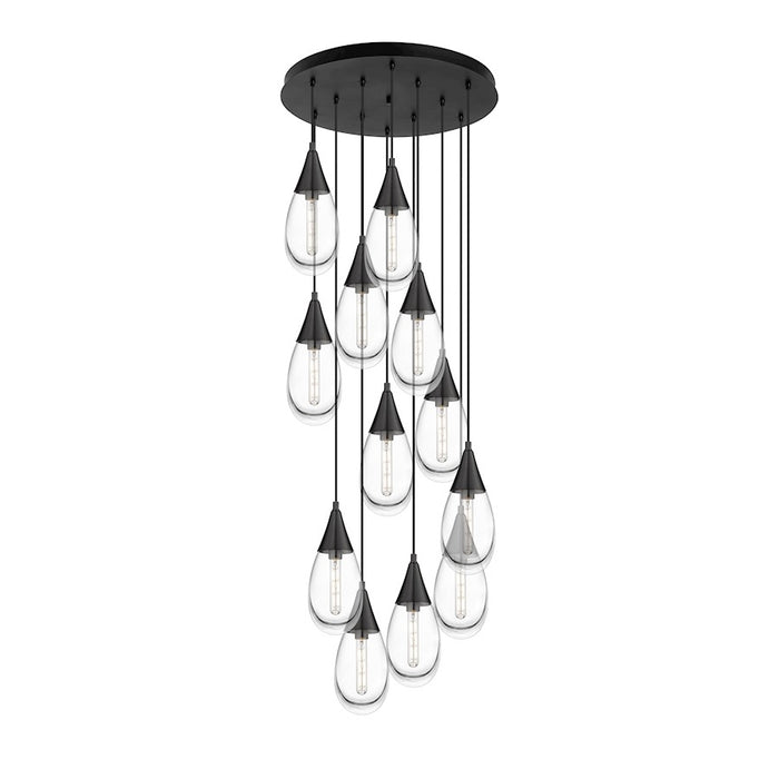 Innovations Malone 12Lt 6" CM Pendant, 24" Cpy, BK/CL - 126-450-1P-BK-G450-6CL