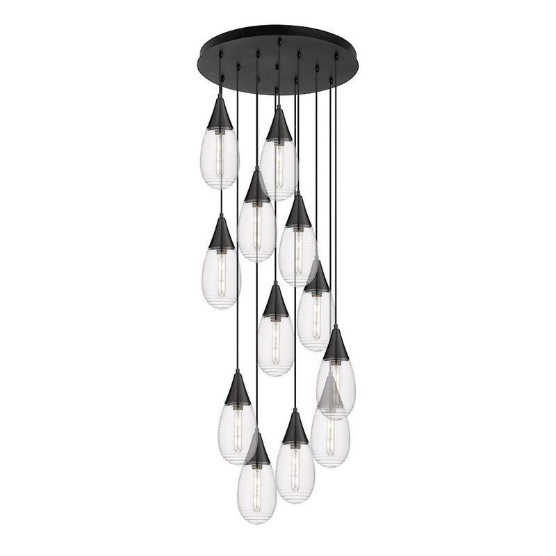 Innovations Malone 12Lt 6" CM Pendant, 24" Cpy, BK/SCL - 126-450-1P-BK-G450-6SCL