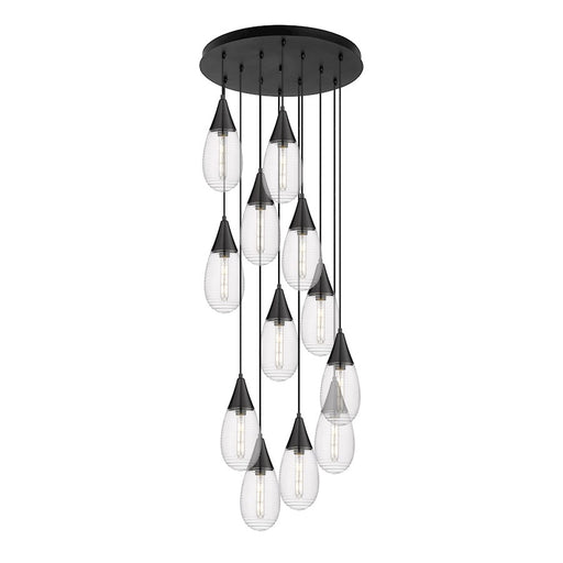 Innovations Malone 12Lt 6" CM Pendant, 24" Cpy, BK/SCL - 126-450-1P-BK-G450-6SCL