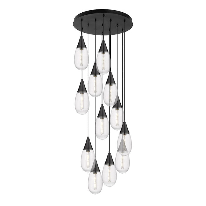 Innovations Malone 12Lt 6" CM Pendant, 24" Cpy, BK/SCL - 126-450-1P-BK-G450-6SCL