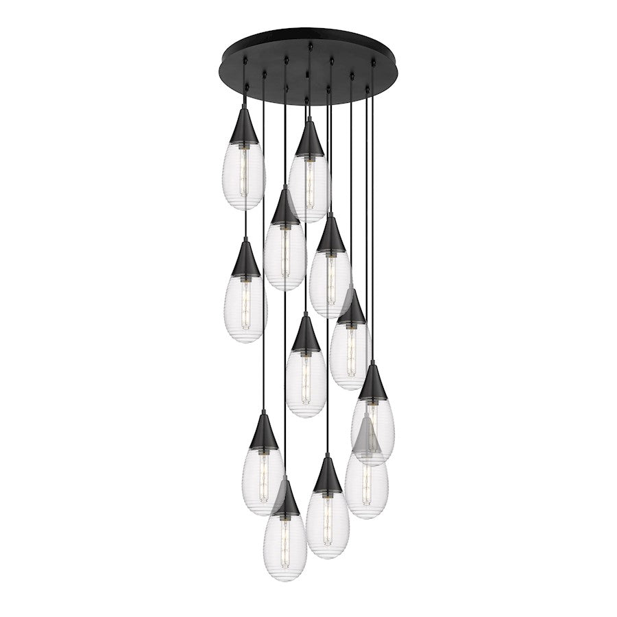Innovations Malone 12Lt 6" CM Pendant, 24" Cpy, BK/SCL - 126-450-1P-BK-G450-6SCL