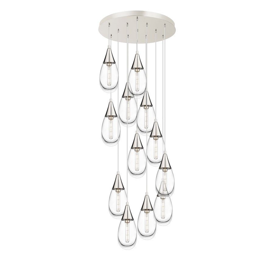 Innovations Malone 12Lt 6" CM Pendant, 24" Cpy, PN/CL - 126-450-1P-PN-G450-6CL