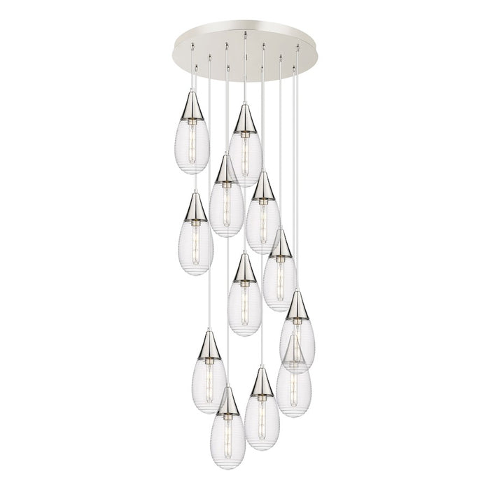 Innovations Malone 12Lt 6" CM Pendant, 24" Cpy, PN/SCL - 126-450-1P-PN-G450-6SCL