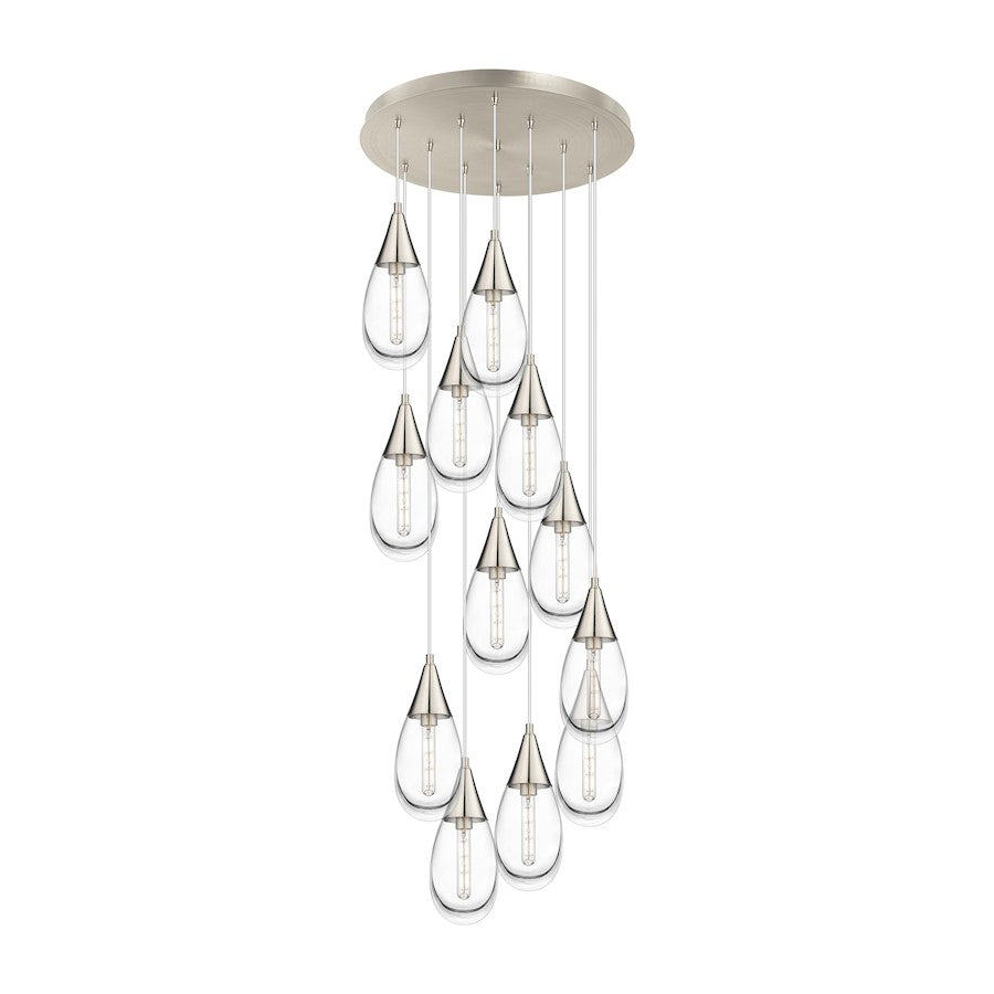 Innovations Malone 12Lt 6" CM Pendant, 24" Cpy, SN/CL - 126-450-1P-SN-G450-6CL