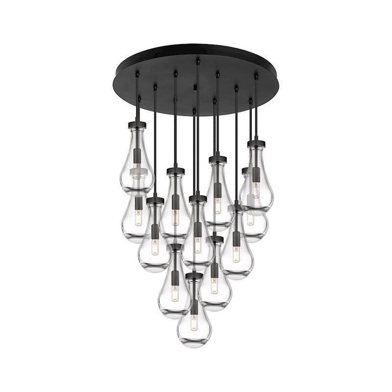 Innovations Owego 12Lt 5" CM Pendant, 24" Canopy, BK/CL - 126-451-1P-BK-G451-5CL