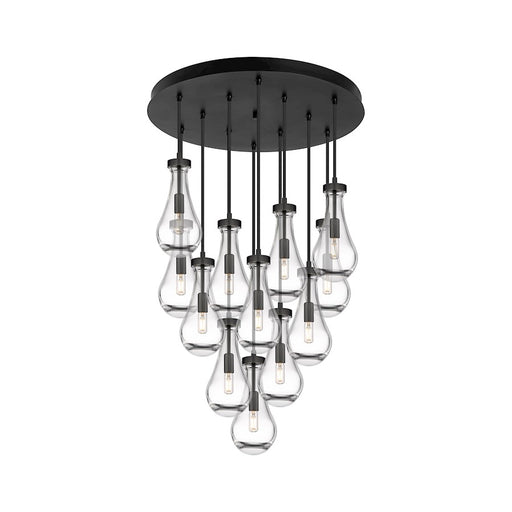 Innovations Owego 12Lt 5" CM Pendant, 24" Canopy, BK/CL - 126-451-1P-BK-G451-5CL