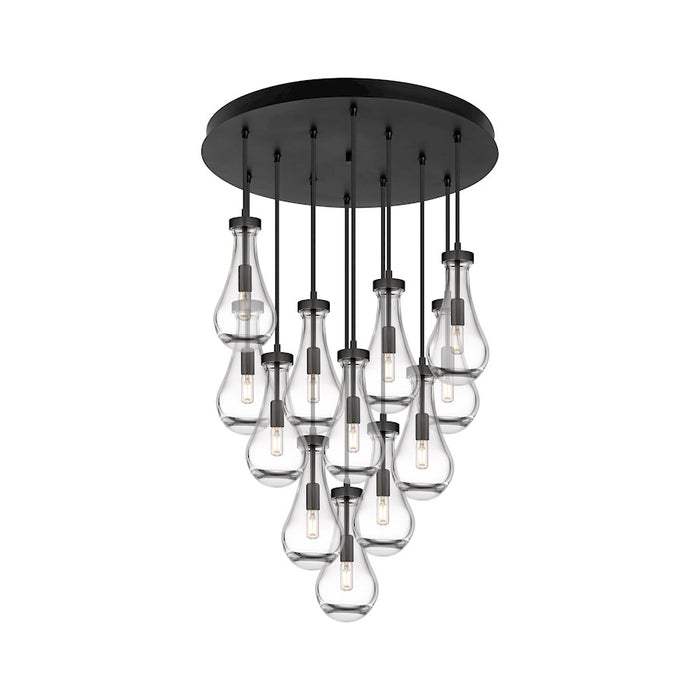Innovations Owego 12Lt 5" CM Pendant, 24" Canopy, BK/CL - 126-451-1P-BK-G451-5CL