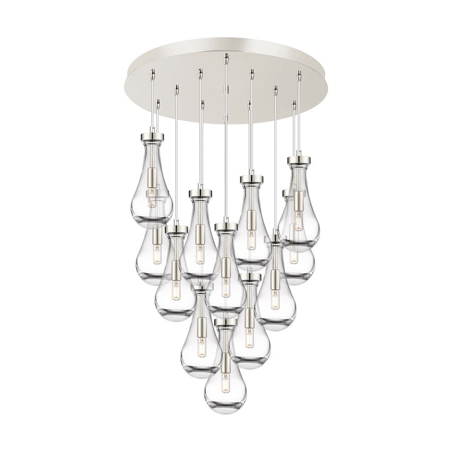 Innovations Owego 12Lt 5" CM Pendant, 24" Canopy, PN/CL - 126-451-1P-PN-G451-5CL