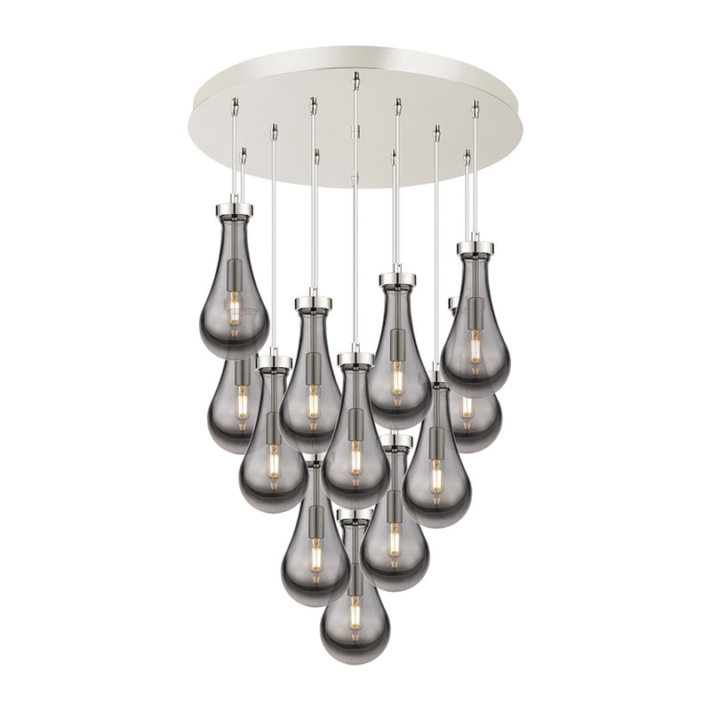Innovations Owego 12Lt 5" CM Pendant, 24" Canopy, PN/SM - 126-451-1P-PN-G451-5SM
