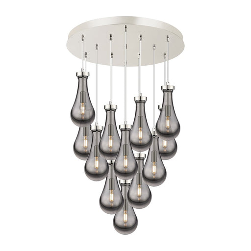 Innovations Owego 12Lt 5" CM Pendant, 24" Canopy, PN/SM - 126-451-1P-PN-G451-5SM