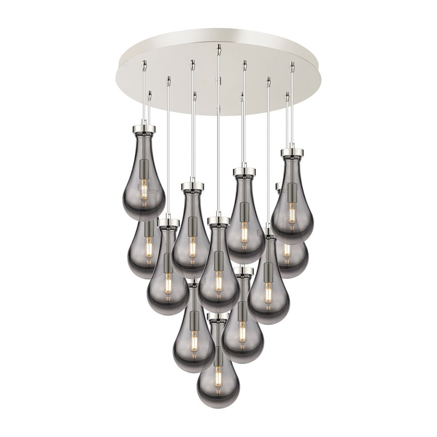 Innovations Owego 12Lt 5" CM Pendant, 24" Canopy, PN/SM - 126-451-1P-PN-G451-5SM