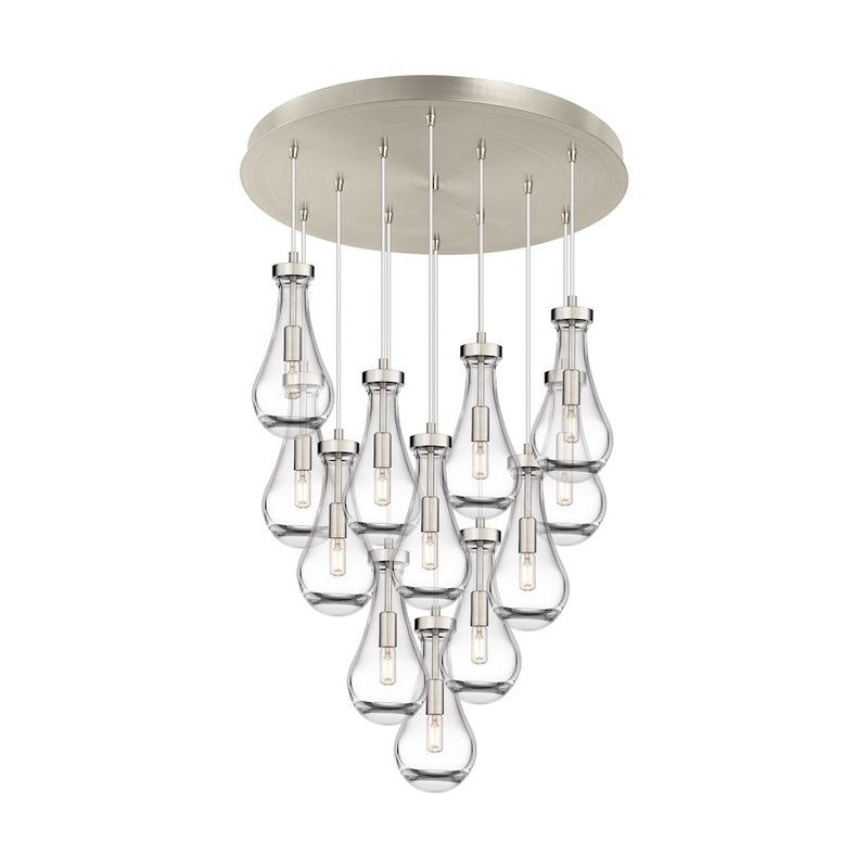 Innovations Owego 12Lt 5" CM Pendant, 24" Canopy, SN/CL - 126-451-1P-SN-G451-5CL