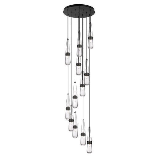 Innovations Milan 12Lt 4" CM Pendant, 24" Canopy, BK/CL - 126-452-1P-BK-G452-4CL