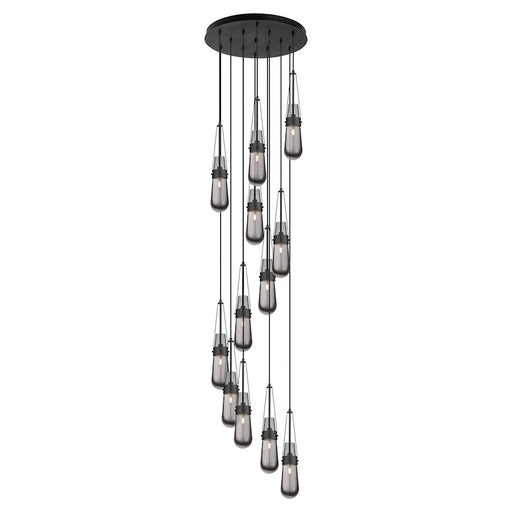 Innovations Milan 12Lt 4" CM Pendant, 24" Canopy, BK/SM - 126-452-1P-BK-G452-4SM