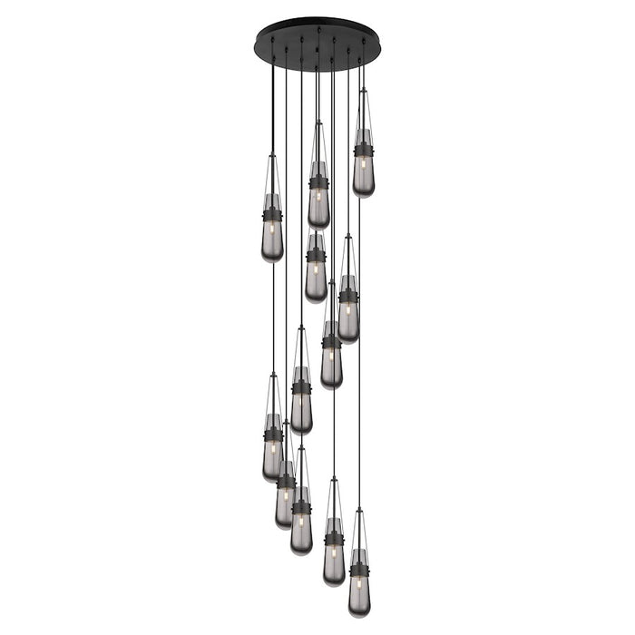 Innovations Milan 12Lt 4" CM Pendant, 24" Canopy, BK/SM - 126-452-1P-BK-G452-4SM