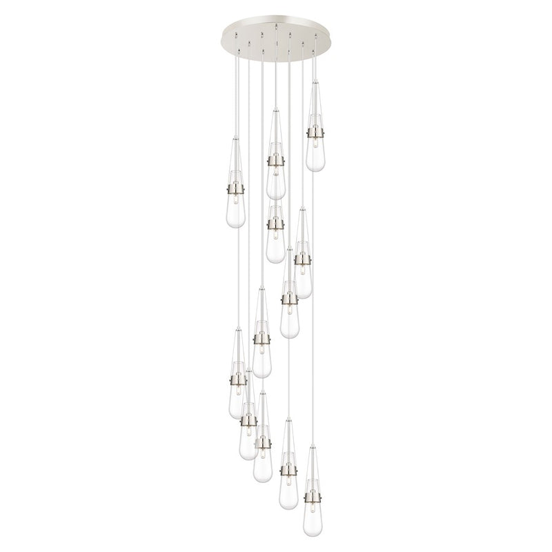 Innovations Milan 12Lt 4" CM Pendant, 24" Canopy, PN/CL - 126-452-1P-PN-G452-4CL