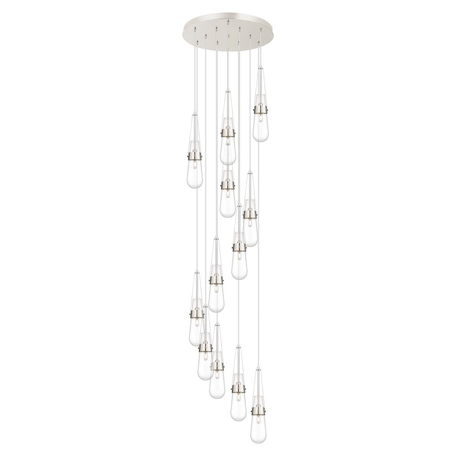 Innovations Milan 12Lt 4" CM Pendant, 24" Canopy, PN/CL - 126-452-1P-PN-G452-4CL