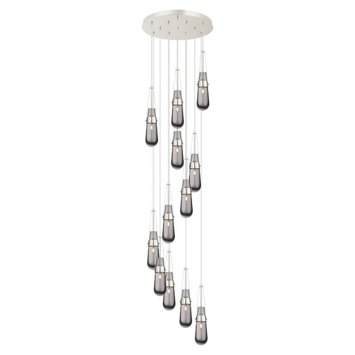 Innovations Milan 12Lt 4" CM Pendant, 24" Canopy, PN/SM - 126-452-1P-PN-G452-4SM
