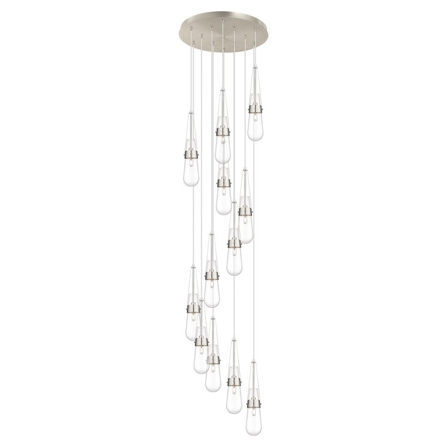 Innovations Milan 12Lt 4" CM Pendant, 24" Canopy, SN/CL - 126-452-1P-SN-G452-4CL