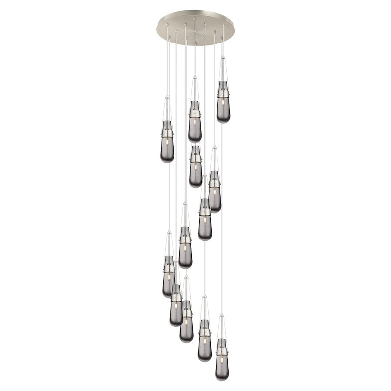 Innovations Milan 12Lt 4" CM Pendant, 24" Canopy, SN/SM - 126-452-1P-SN-G452-4SM
