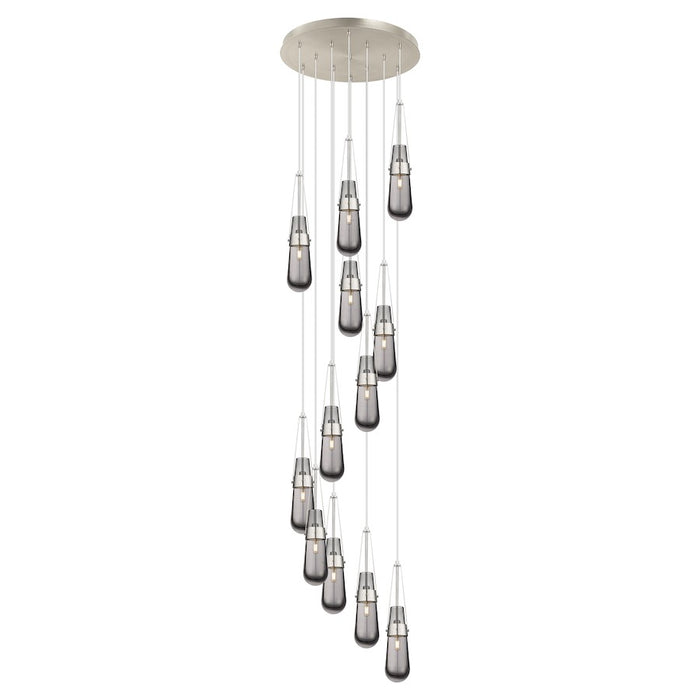 Innovations Milan 12Lt 4" CM Pendant, 24" Canopy, SN/SM - 126-452-1P-SN-G452-4SM