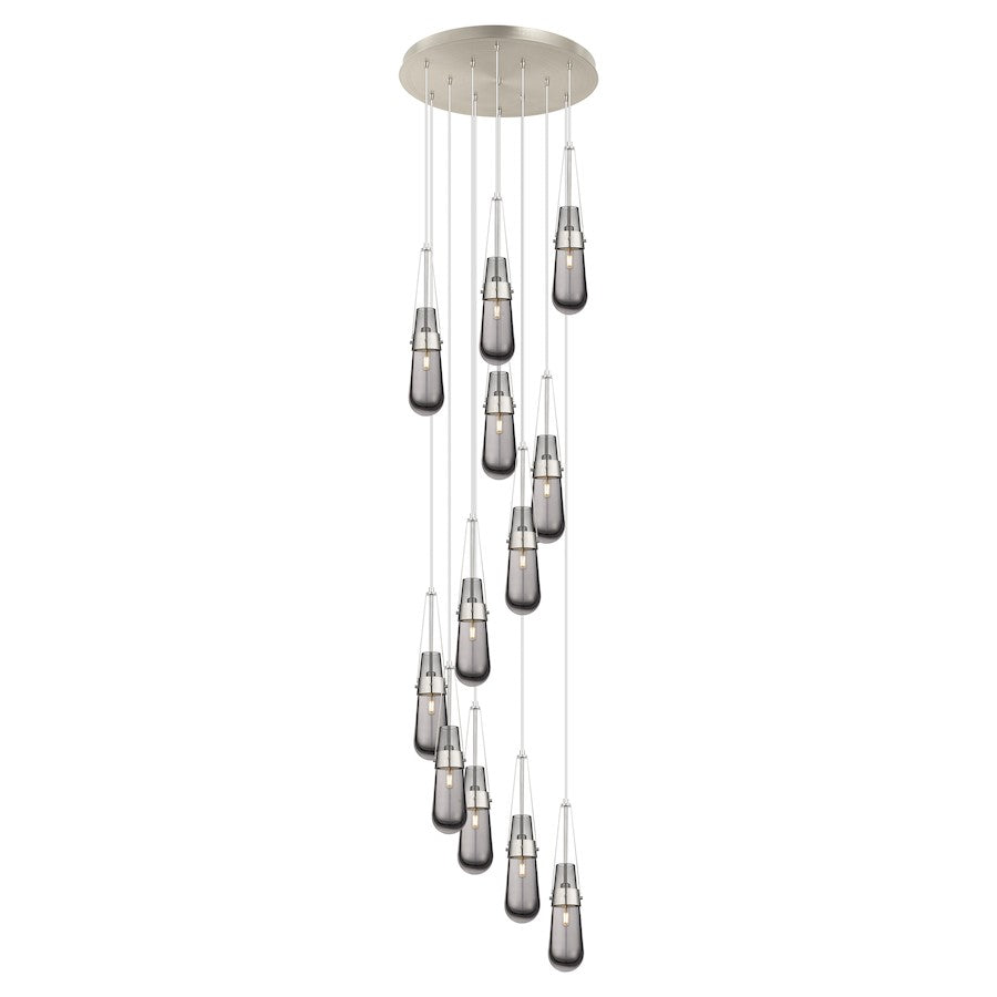 Innovations Milan 12Lt 4" CM Pendant, 24" Canopy, SN/SM - 126-452-1P-SN-G452-4SM