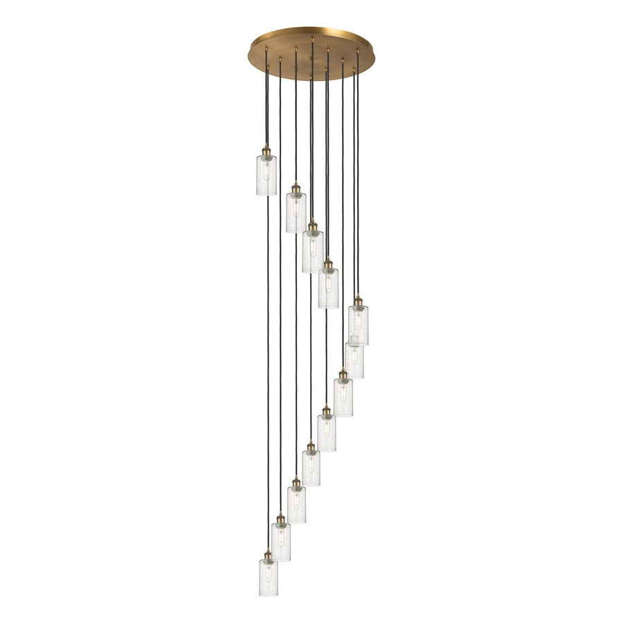 Innovations Crown Point 12Lt 24" Cord Multi Pend, BRS/SD - 126B-12P-BB-G434-7SDY