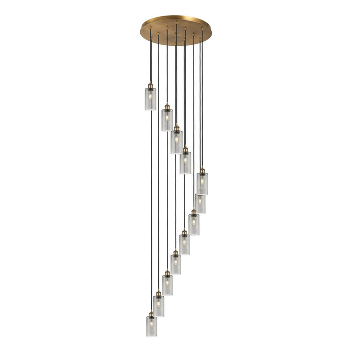 Innovations Crown Point 12Lt 24" Cord Multi Pend, BRS/SM - 126B-12P-BB-G434-7SM