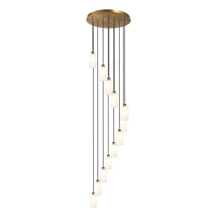 Innovations Crown Point 12Lt 24" Cord Multi Pend, BRS/WH - 126B-12P-BB-G434-7WH
