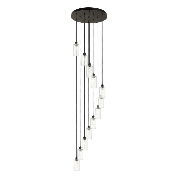 Innovations Crown Point 12Lt 24" Cord Multi Pend, BK/CL - 126B-12P-BK-G434-7CL