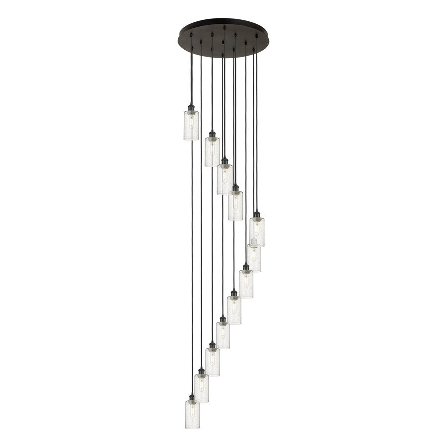 Innovations Crown Point 12Lt 24" Cord Multi Pend, BK/DS - 126B-12P-BK-G434-7DE
