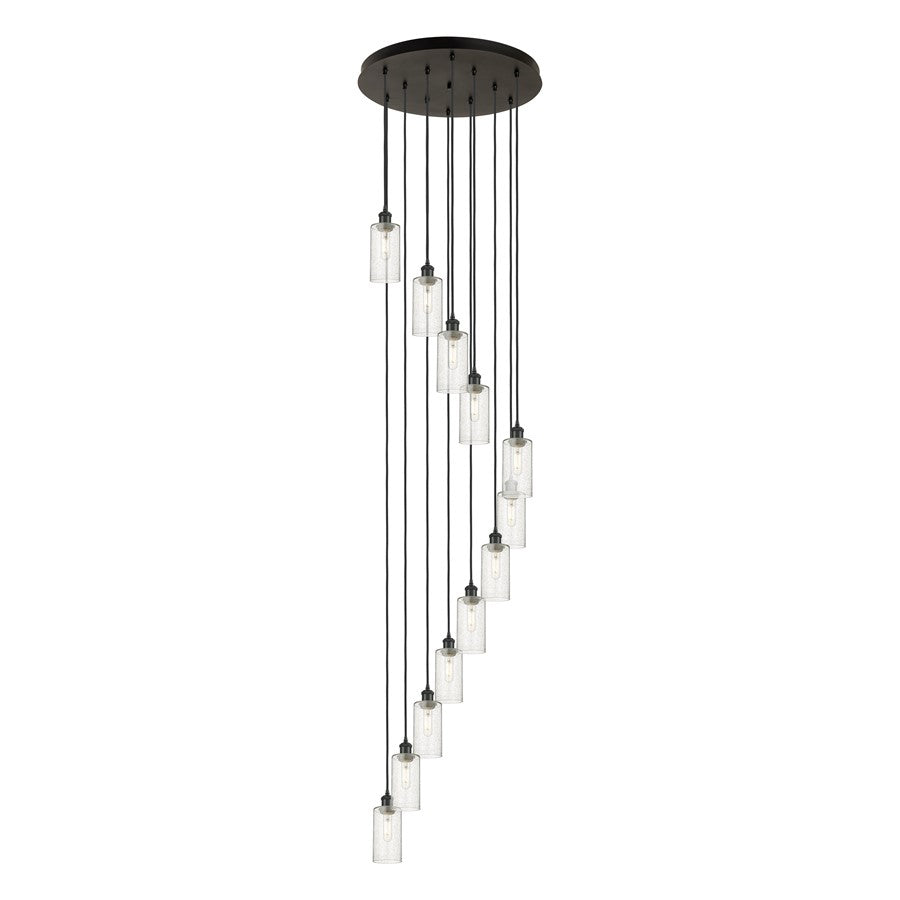Innovations Crown Point 12Lt 24" Cord Multi Pend, BK/SD - 126B-12P-BK-G434-7SDY