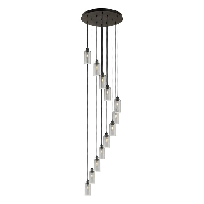 Innovations Crown Point 12Lt 24" Cord Multi Pend, BK/SM - 126B-12P-BK-G434-7SM