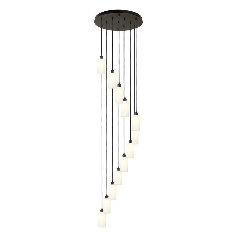 Innovations Crown Point 12Lt 24" Cord Multi Pend, BK/WH - 126B-12P-BK-G434-7WH