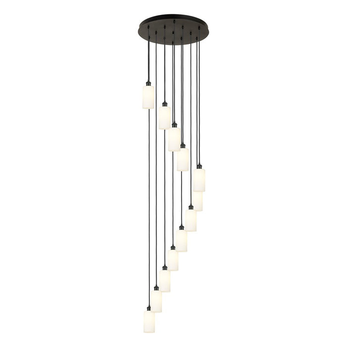 Innovations Crown Point 12Lt 24" Cord Multi Pend, BK/WH - 126B-12P-BK-G434-7WH