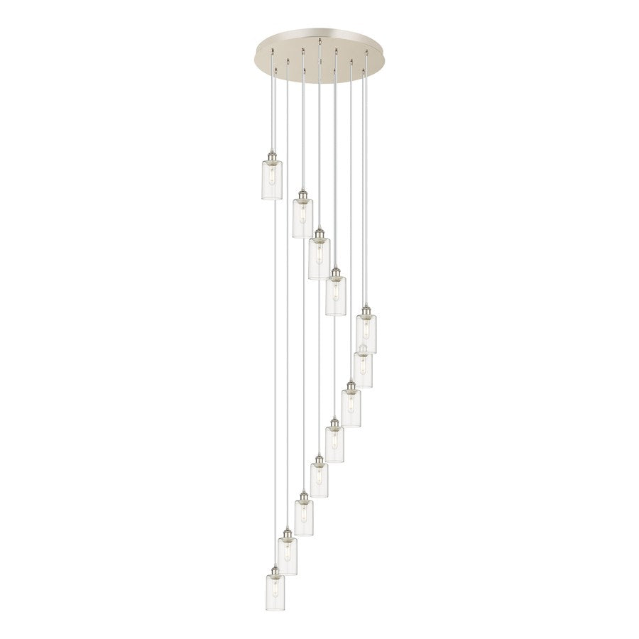 Innovations Crown Point 12Lt 24" Cord Multi Pend, PN/CL - 126B-12P-PN-G434-7CL