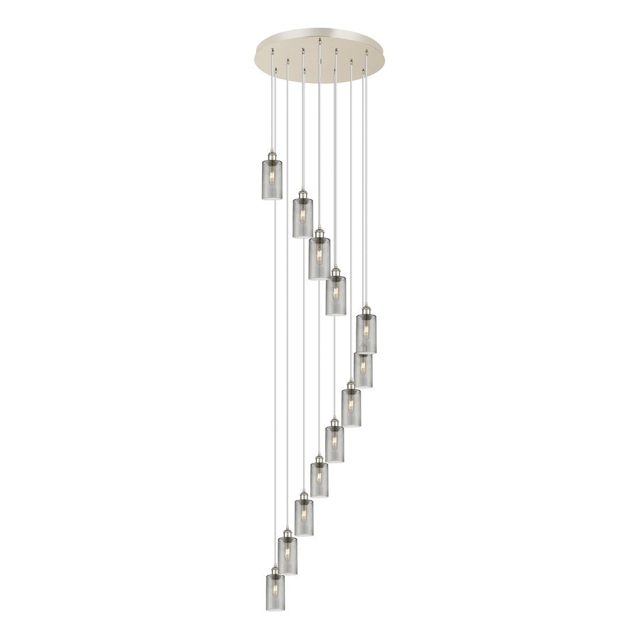 Innovations Crown Point 12Lt 24" Cord Multi Pend, PN/SM - 126B-12P-PN-G434-7SM