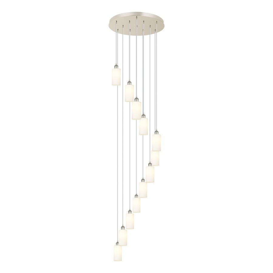Innovations Crown Point 12Lt 24" Cord Multi Pend, PN/WH - 126B-12P-PN-G434-7WH