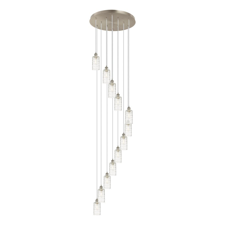 Innovations Crown Point 12Lt 24" Cord Multi Pend, SN/DS - 126B-12P-SN-G434-7DE