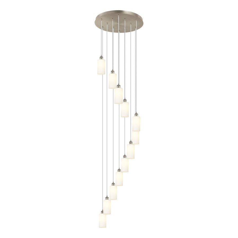 Innovations Crown Point 12Lt 24" Cord Multi Pend, SN/WH - 126B-12P-SN-G434-7WH