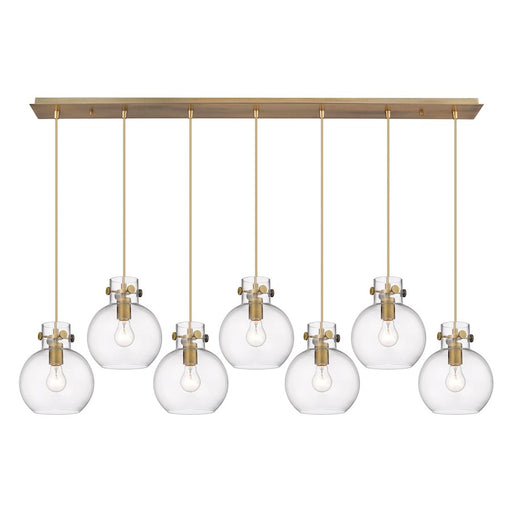 Innovations Newton Sphere 7Lt 8" CL Pendant, BS/CL - 127-410-1PS-BB-G410-8CL