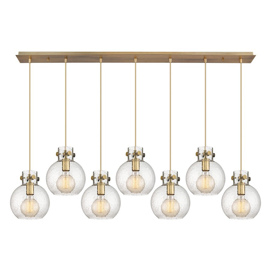 Innovations Newton Sphere 7Lt 8" CL Pendant, BS/SD - 127-410-1PS-BB-G410-8SDY