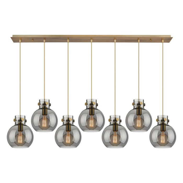 Innovations Newton Sphere 7Lt 8" CL Pendant, BS/SM - 127-410-1PS-BB-G410-8SM