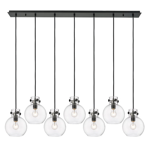 Innovations Newton Sphere 7Lt 8" CL Pendant, BK/CL - 127-410-1PS-BK-G410-8CL