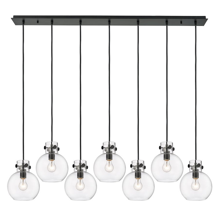 Innovations Newton Sphere 7Lt 8" CL Pendant, BK/CL - 127-410-1PS-BK-G410-8CL