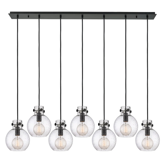 Innovations Newton Sphere 7Lt 8" CL Pendant, BK/SD - 127-410-1PS-BK-G410-8SDY